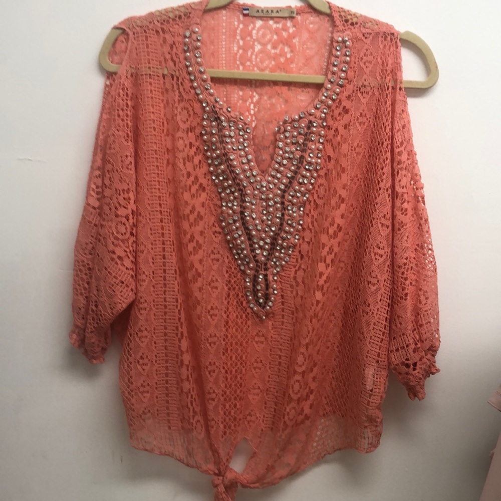 Azaka Lace‎ top with Embellishments